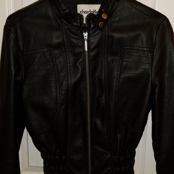 Charlotte Russe Jackets & Blazers - Charlotte Russe Faux Leather Moto Jacket
